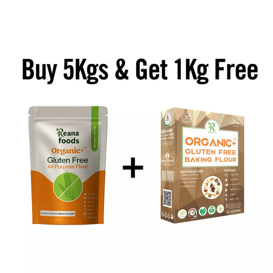 Buy 5Kgs All Purpose Gluten free flours and get 1Kg Baking Flour free